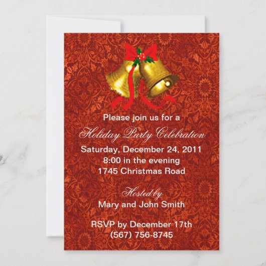 Uitnodigingen van Bells Holiday Party (Voorkant)