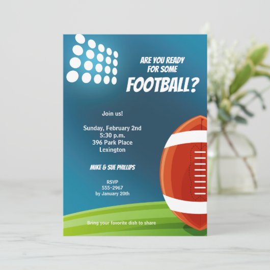 Uitnodigingen van Big Game Football Party (Staand voorkant)
