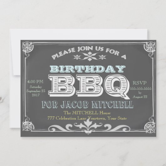 Uitnodigingen van Birthday Party BBQ (Voorkant)