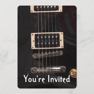 Uitnodigingen van Black Electric Guitar Birthday P