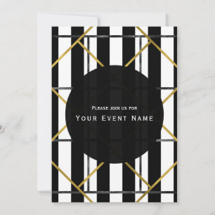 Uitnodigingen van Black & Gold Chic Glam Geometric