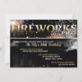 Uitnodigingen van Black & Gold Fireworks Party (Voorkant)