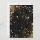 Uitnodigingen van Black Gold Floral Birthday Party (Achterkant)