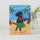 Uitnodigingen van Black Labrador Birthday Party (Staand voorkant)