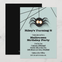 Uitnodigingen van Black Spider Halloween Birthday
