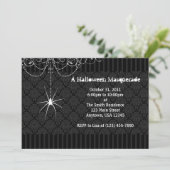 Uitnodigingen van Black & White Spider Damask Hall (Staand voorkant)