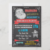 Uitnodigingen van Blackboard Retro Santa Holiday P (Voorkant)