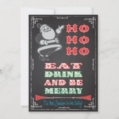 Uitnodigingen van Blackboard Retro Santa Holiday P (Achterkant)