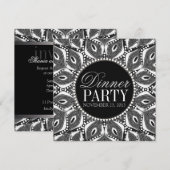 Uitnodigingen van BlackWhite Tribal Serpent Dinner (Voorkant / Achterkant)