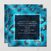 Uitnodigingen van Blauwe & Zilver-luipaard van de  (Voorkant / Achterkant)