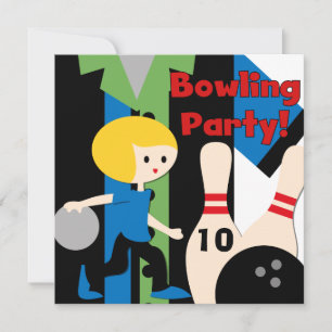 Uitnodigingen van Blond Boy Bowling Party