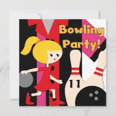 Uitnodigingen van Blond Girl Bowling Party (Voorkant)
