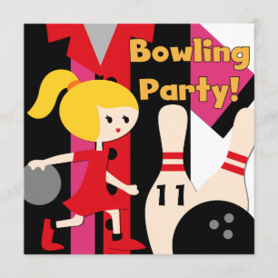 Uitnodigingen van Blond Girl Bowling Party