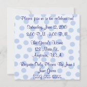 Uitnodigingen van Blue Polka Dots Party (Achterkant)