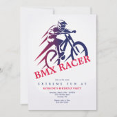 Uitnodigingen van BMX Racer Party (Voorkant)