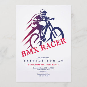 Uitnodigingen van BMX Racer Party