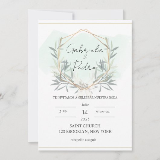 Uitnodigingen van Boda en Espanol (Voorkant)