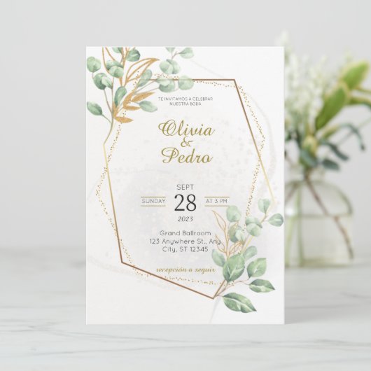 Uitnodigingen van Boda en Espanol (Staand voorkant)