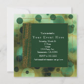 Uitnodigingen van Bokeh Glam Green & Gold PARTY (Achterkant)