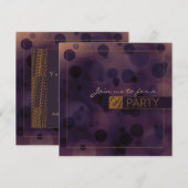 Uitnodigingen van Bokeh Glam Paars & Gold PARTY (Voorkant / Achterkant)