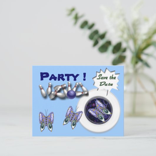 Uitnodigingen van Bowling Party  (Staand voorkant)