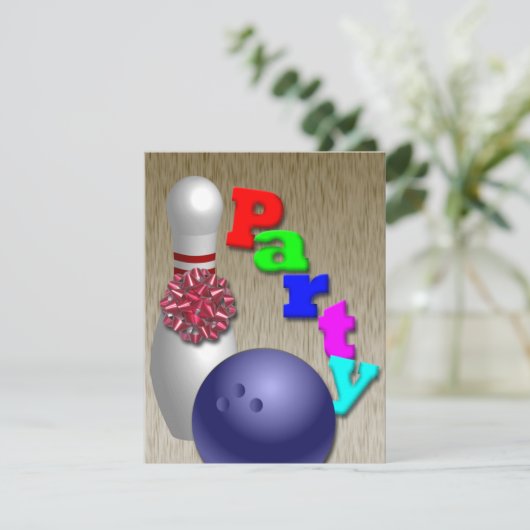 Uitnodigingen van Bowling Party  (Staand voorkant)