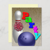 Uitnodigingen van Bowling Party (Voorkant / Achterkant)