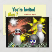 Uitnodigingen van Bowling Party (Voorkant / Achterkant)