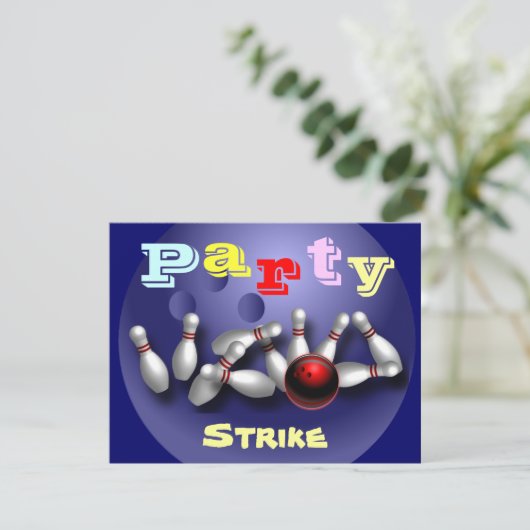 Uitnodigingen van Bowling Party (Staand voorkant)