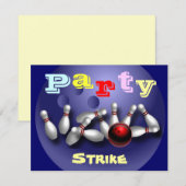 Uitnodigingen van Bowling Party (Voorkant / Achterkant)