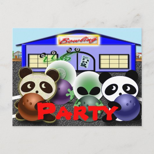 Uitnodigingen van Bowling Party  (Voorkant)