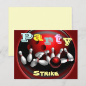 Uitnodigingen van Bowling Party (Voorkant / Achterkant)