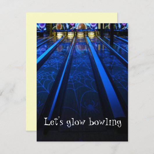 Uitnodigingen van Bowling Party (Voorkant / Achterkant)