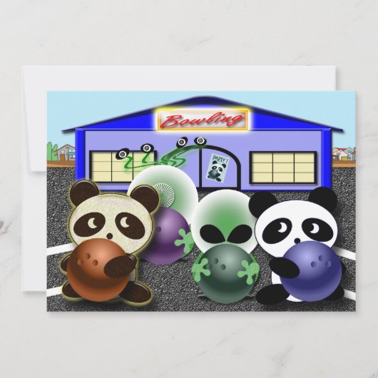 Uitnodigingen van Bowling Party  (Voorkant)