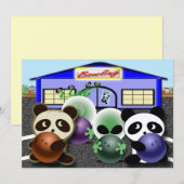 Uitnodigingen van Bowling Party  (Voorkant / Achterkant)