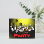 Uitnodigingen van Bowling Party  (Staand voorkant)