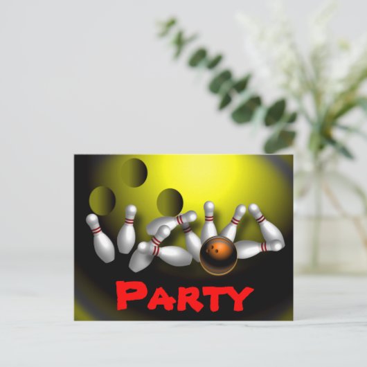 Uitnodigingen van Bowling Party  (Staand voorkant)