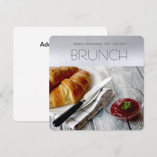 Uitnodigingen van Brunch (Voorkant / Achterkant)