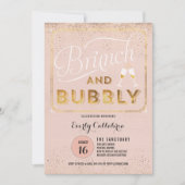 Uitnodigingen van Brunch en Bubble Roos Gold Showe (Voorkant)