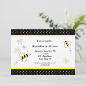 Uitnodigingen van Bumble Bee Birthday (Staand voorkant)