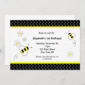 Uitnodigingen van Bumble Bee Birthday (Voorkant / Achterkant)