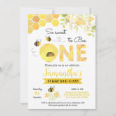 Uitnodigingen van Bumble Bee First Birthday (Voorkant)