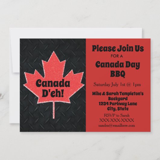 Uitnodigingen van Canada Day Party (Voorkant)