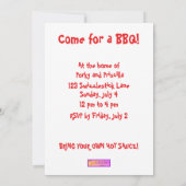 Uitnodigingen van Cartoon Pig Funny BBQ (Achterkant)