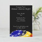 Uitnodigingen van Casino Chips Party (Staand voorkant)