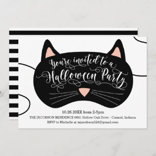 Uitnodigingen van Cat Mask Halloween Party