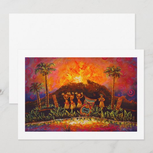 Uitnodigingen van CBjork Tiki Luau (Voorkant / Achterkant)