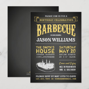 Uitnodigingen van Chalkboard Rustic Birthday Party