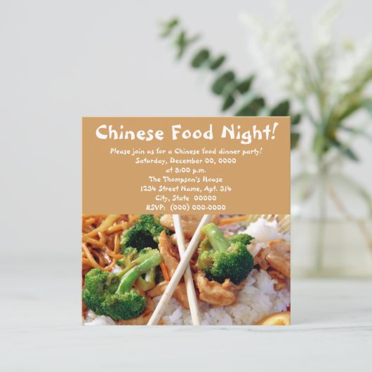 Uitnodigingen van Chinese voedseldiners (Staand voorkant)