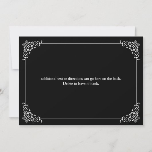 Uitnodigingen van Classy Black & White Elegant Par (Achterkant)